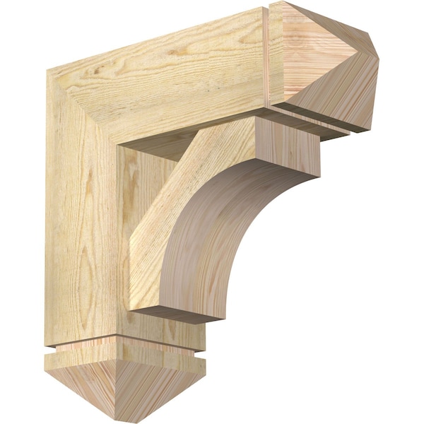 Ekena Millwork Westlake Arts and Crafts Rough Sawn Bracket w/ Offset Brace, Douglas Fir, 8"W x 22"D x 22"H BKT0806X22X22WTL03RDF - main